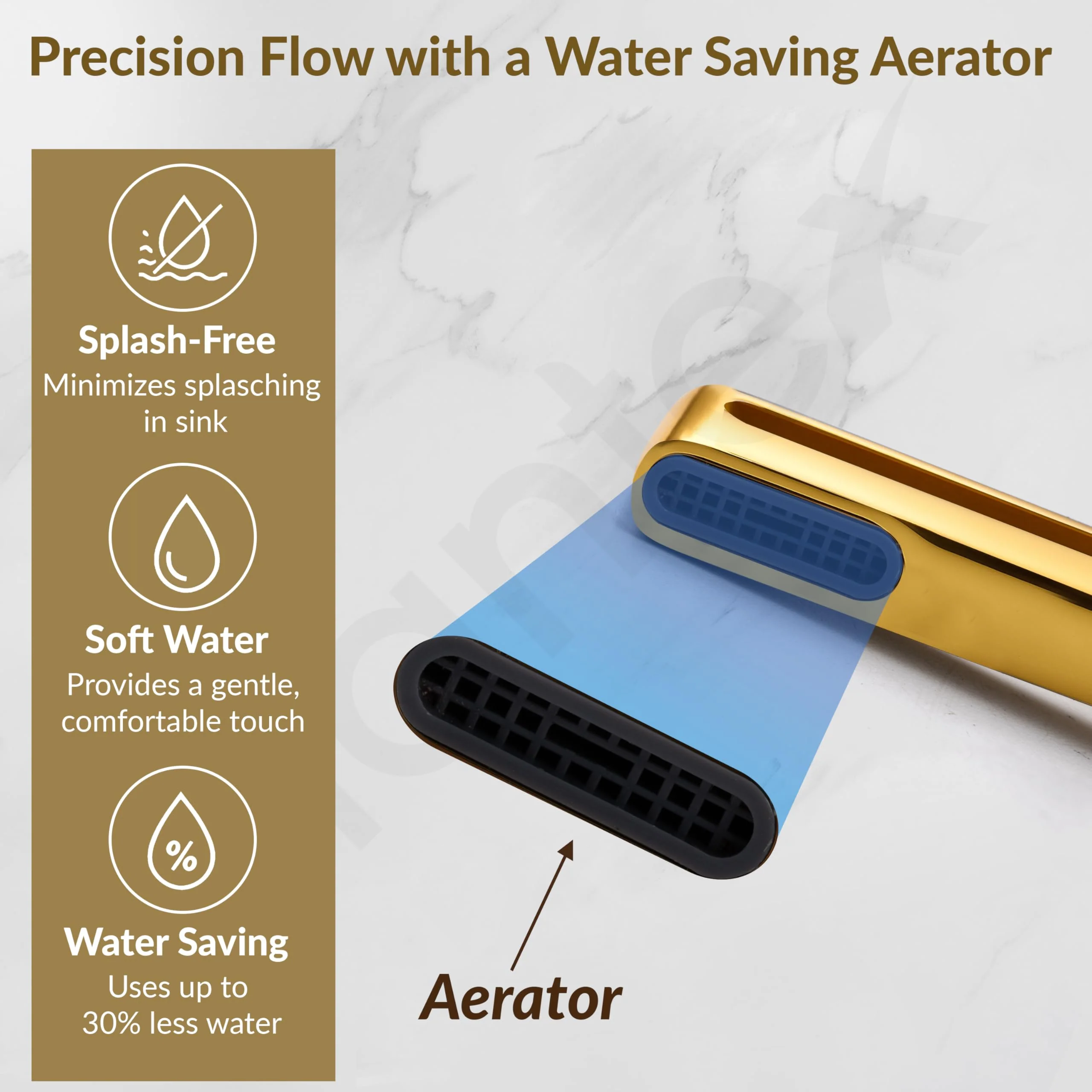 Plantex Wash Basin Mixer Tap/Pure Brass Hot and Cold Tap for Basin/Pillar Spout for Wash Basin/Deck Mount - (Gold, 7881) - Image 5