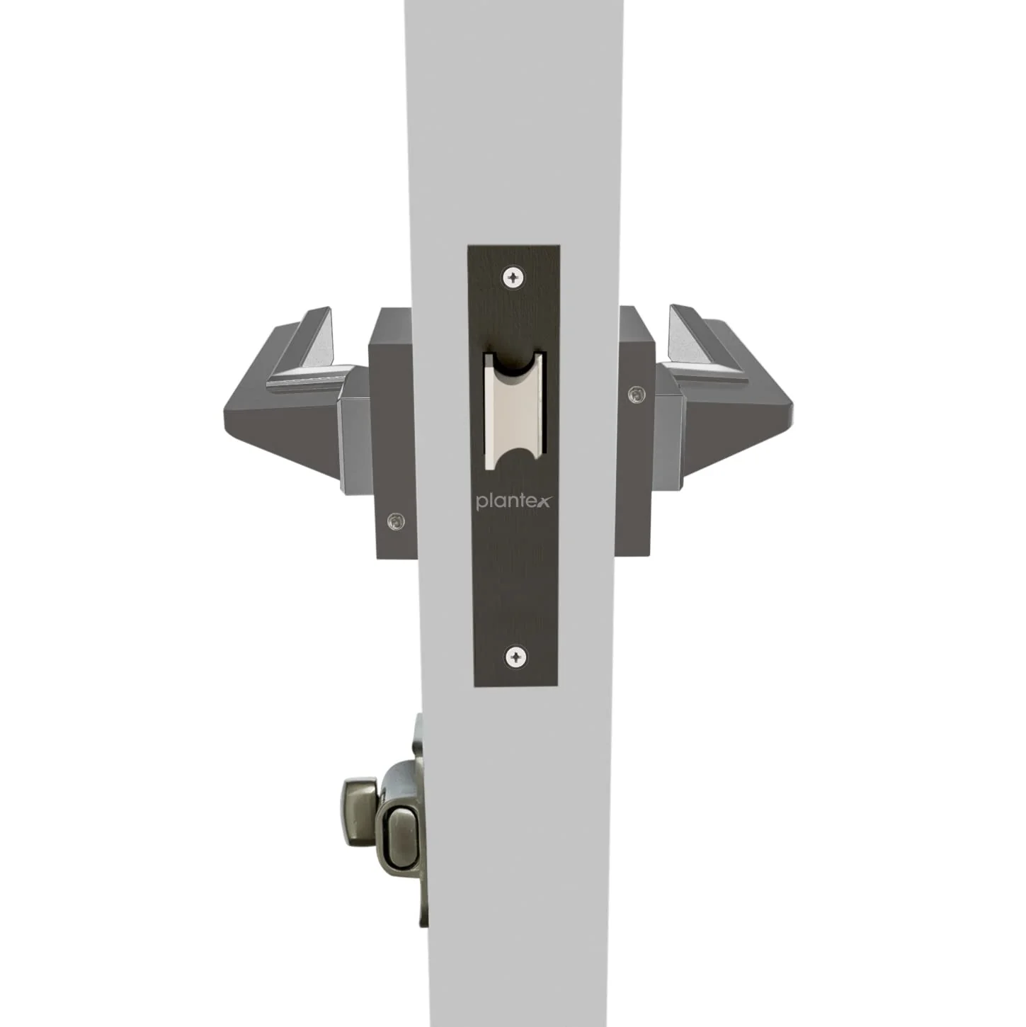 Plantex Zink Alloy & Brass Heavy Duty Door Lock Bathroom Door Lock/Mortise Keyless Handle Set For Home/Bathroom/Baby Latch (Satin Black Matt), Pull Handle - Image 5